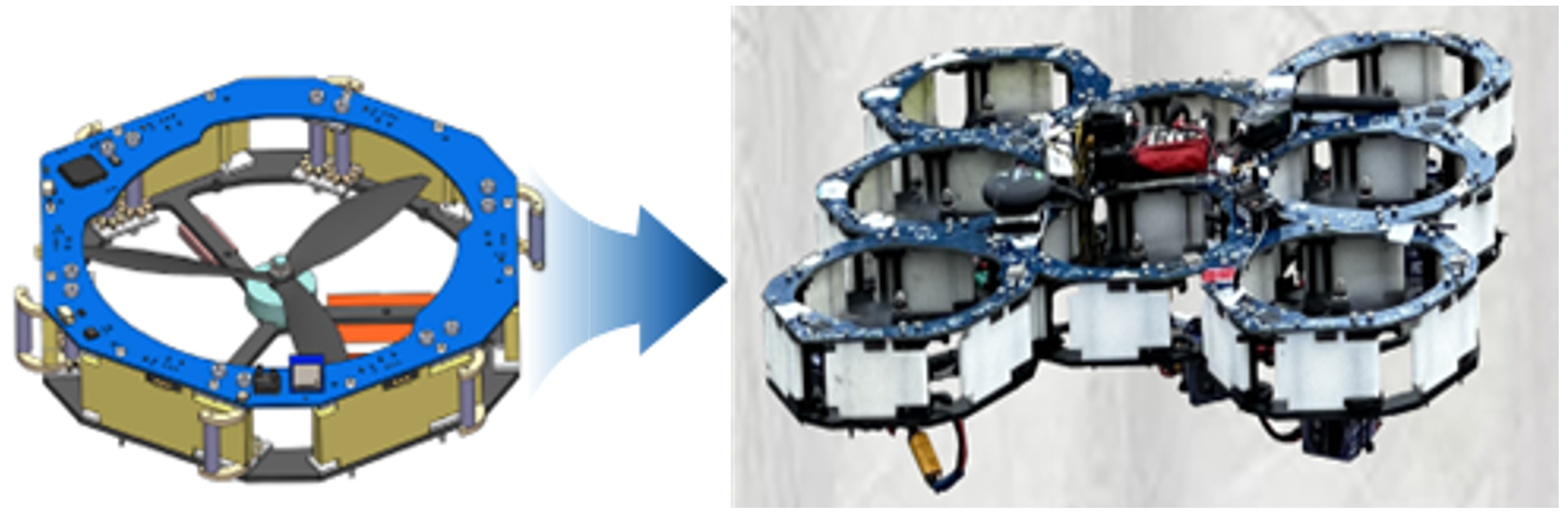 On-line Configuration Identification and Control of Modular Reconfigurable Flight Array