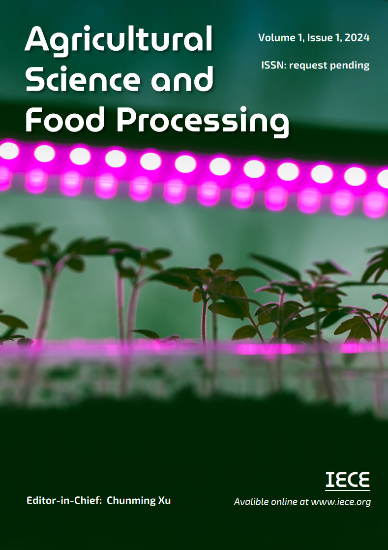 Volume 1, Issue 1, Agricultural Science and Food Processing